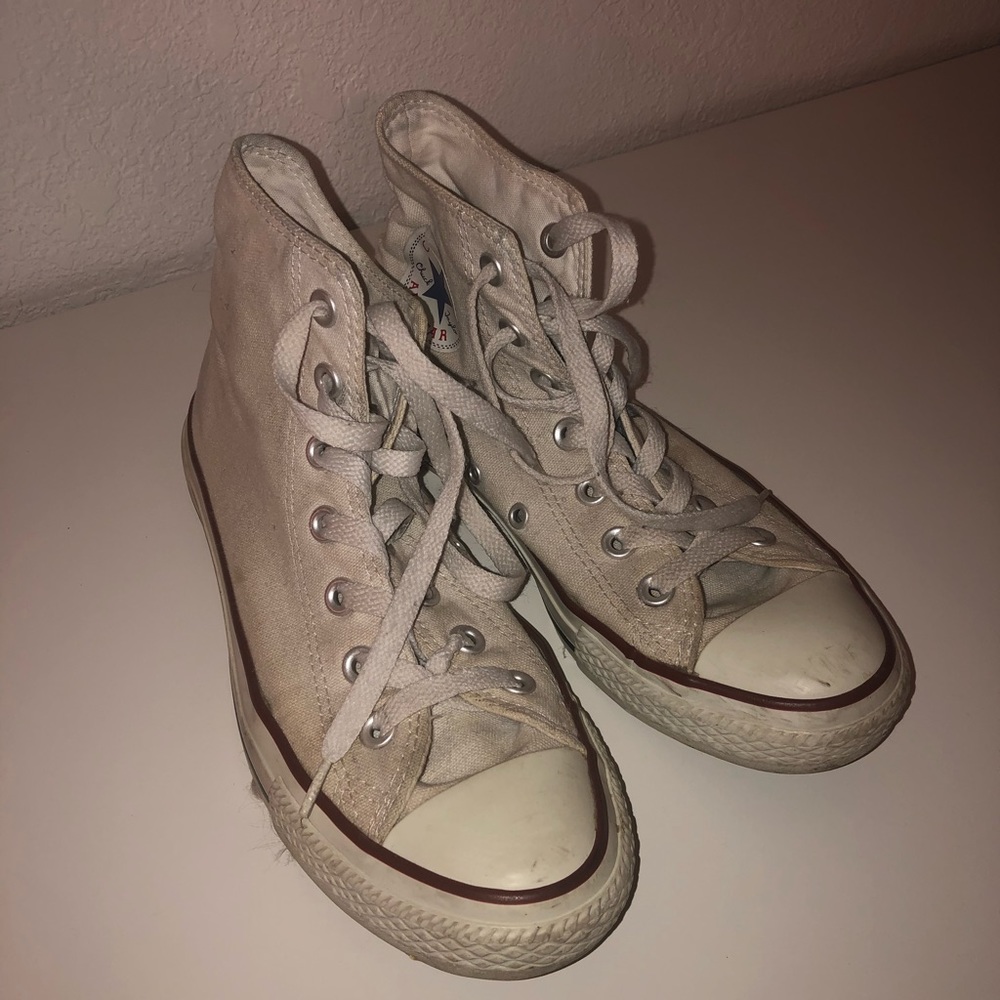 Off white high top converse shoes